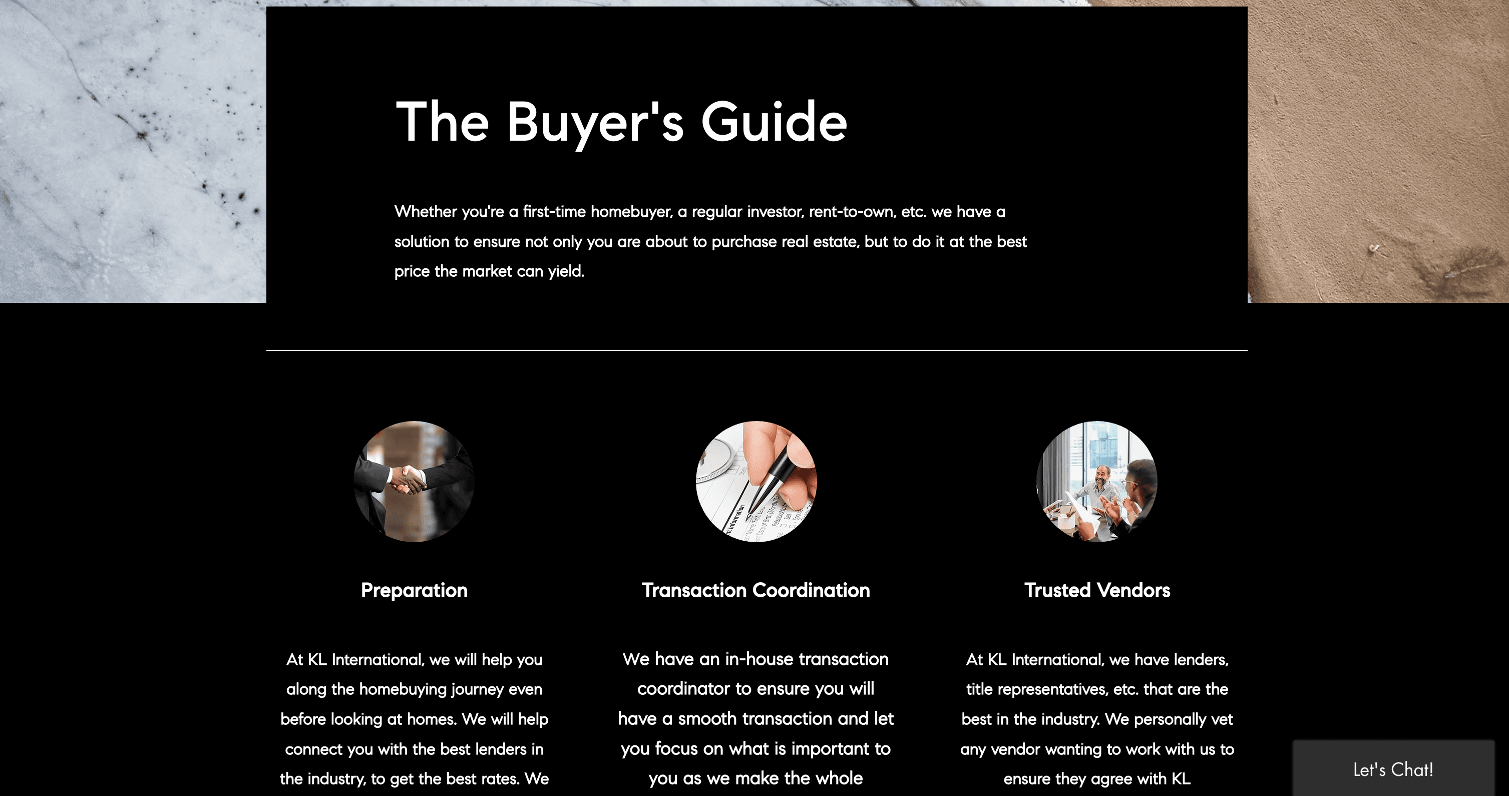 KL International Group buyer guide screenshot